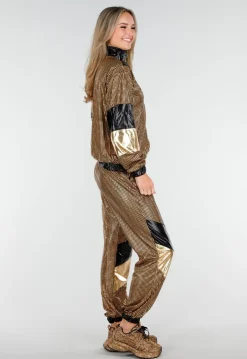 Goud Zwart Gabber Pak met Retro Glans en Sportieve Stretch
