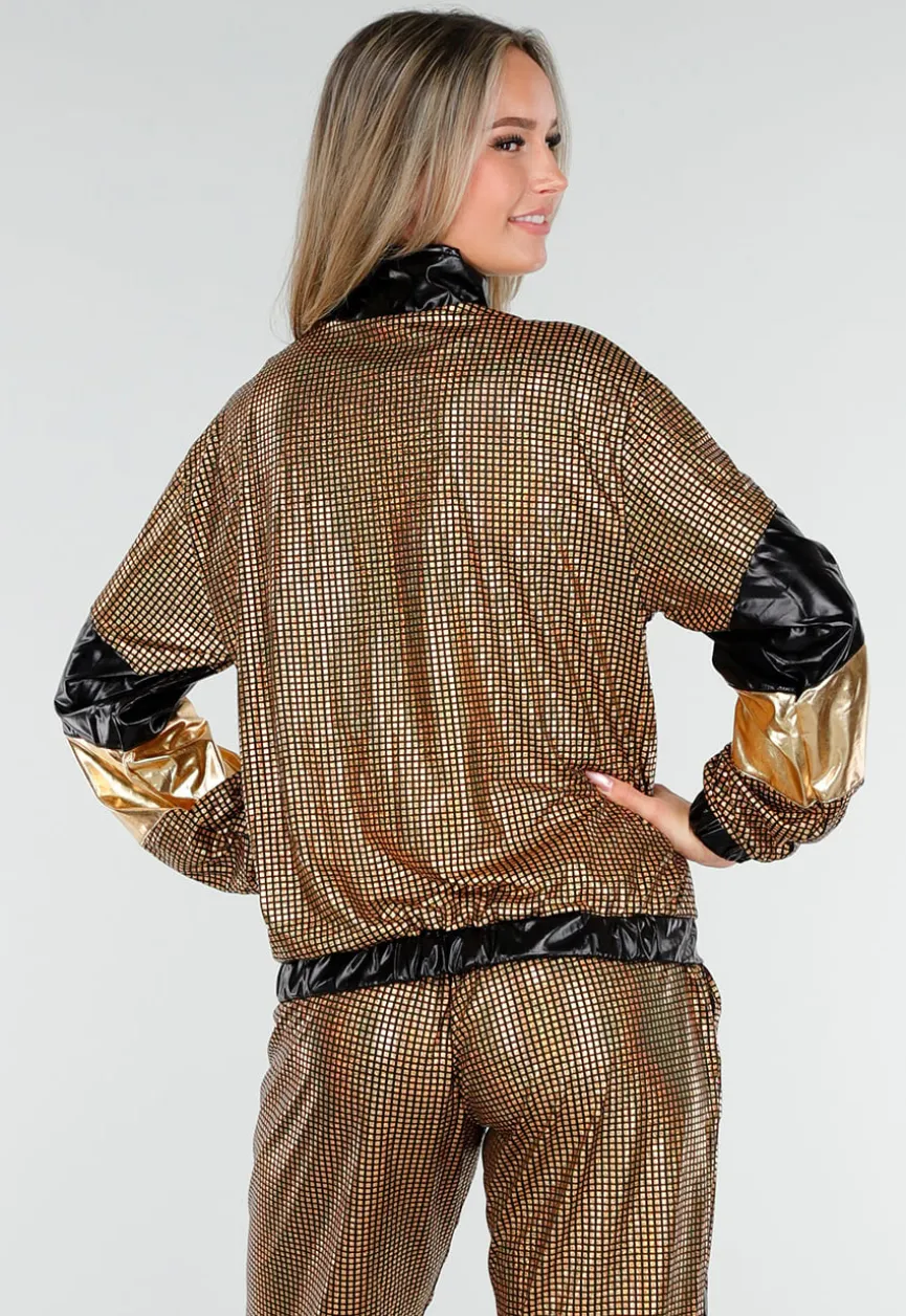 Goud Zwart Gabber Pak met Retro Glans en Sportieve Stretch