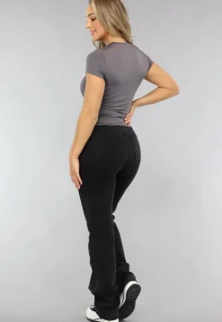 Grijs Korte Mouwen T Shirt met Stretch