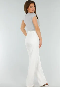 Grijs Stretch T-Shirt met Korte mouwen en Stretch