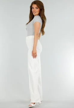 Grijs Stretch T-Shirt met Korte mouwen en Stretch