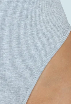 Grijze Bodysuit met Spaghetti Bandjes en Pads