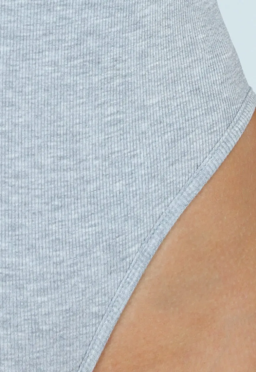 Grijze Bodysuit met Spaghetti Bandjes en Pads
