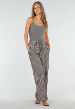 Grijze Bodysuit met Spaghetti Bandjes en Pads