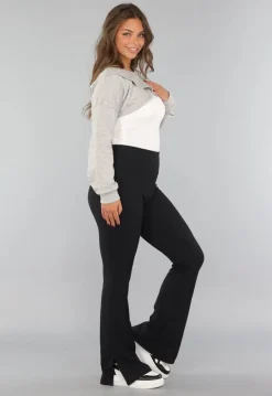 Grijze Cropped Trui met Overslag Look