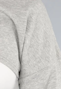 Grijze Cropped Trui met Overslag Look
