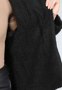 Grijze Denim Lammy Coat met Gesp Details