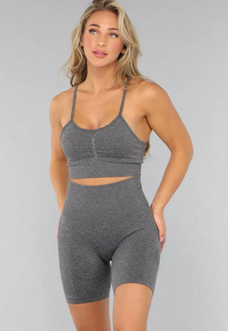Grijze Fitness Set met Korte Broek