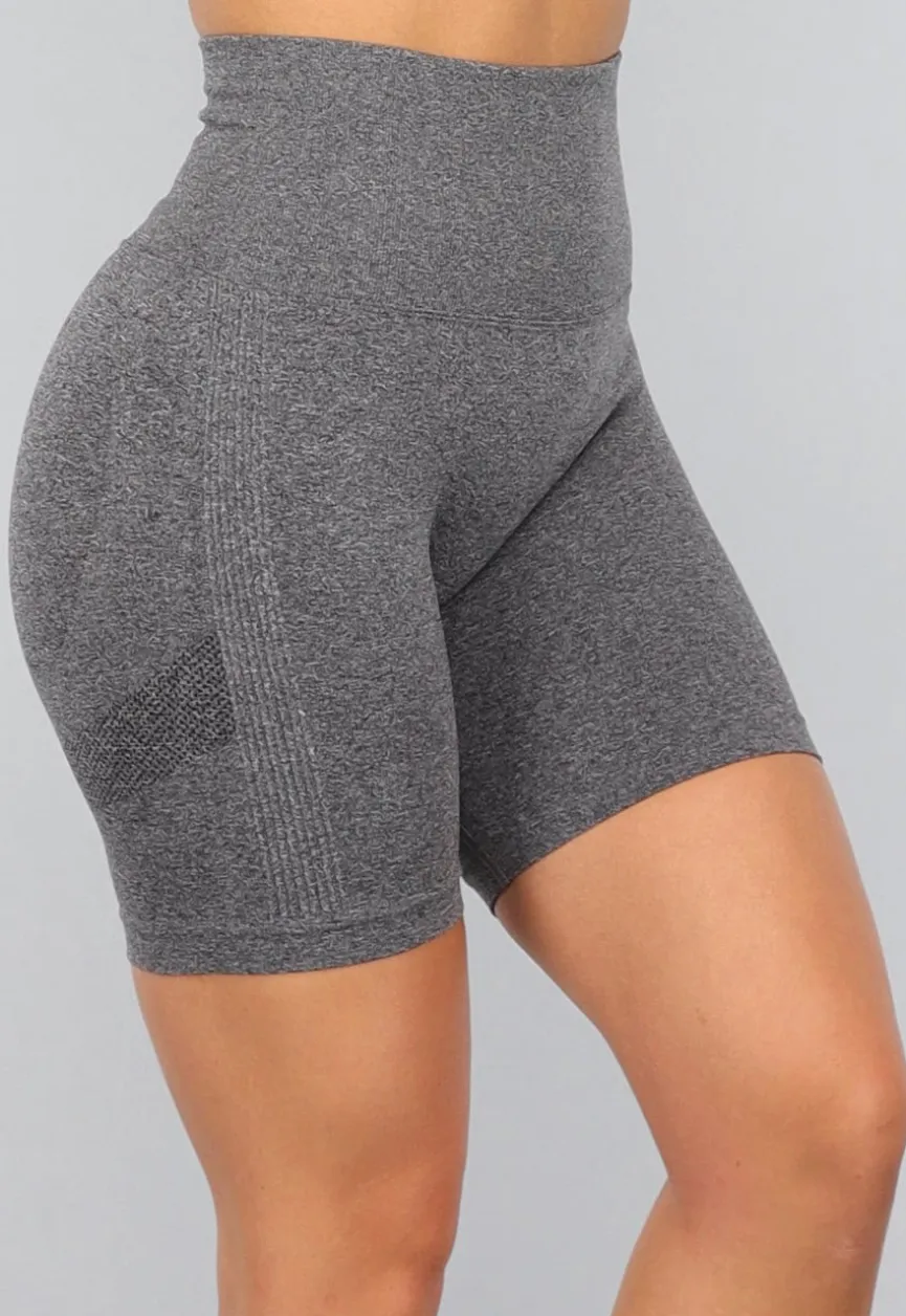 Grijze Fitness Short met Scrunch
