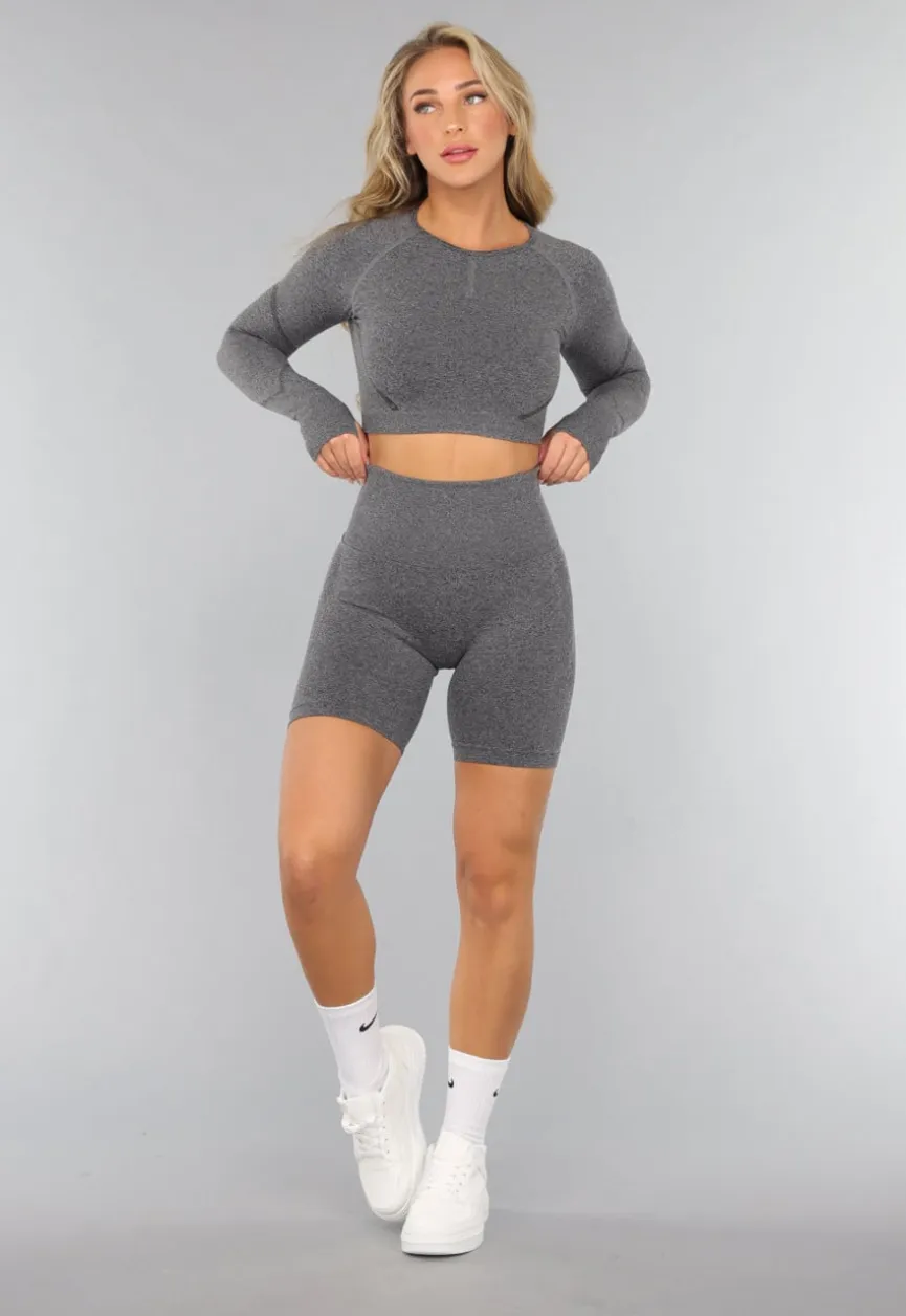 Grijze Fitness Short met Scrunch
