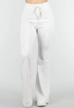 Grijze Joggingbroek met Flared Pijpen en Elastische Taille