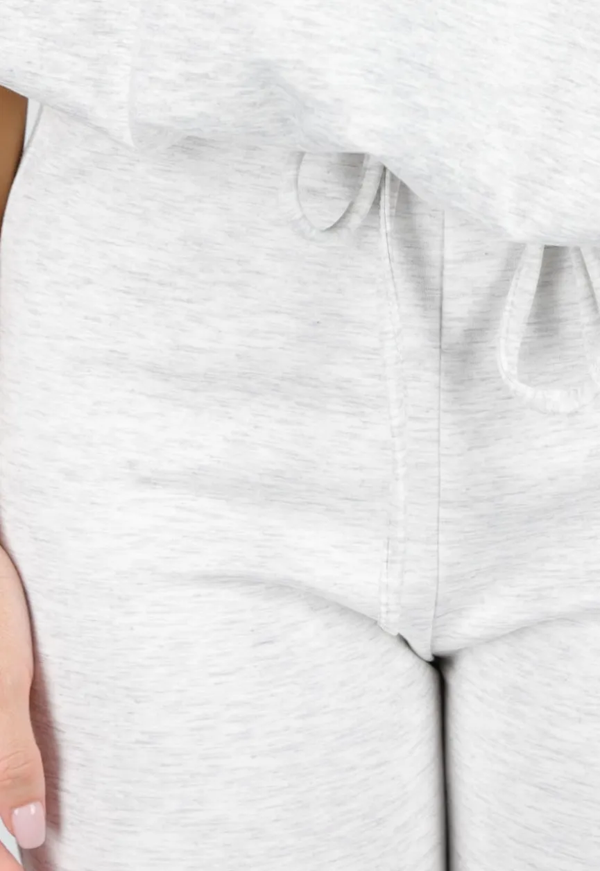 Grijze Joggingbroek met Flared Pijpen en Elastische Taille