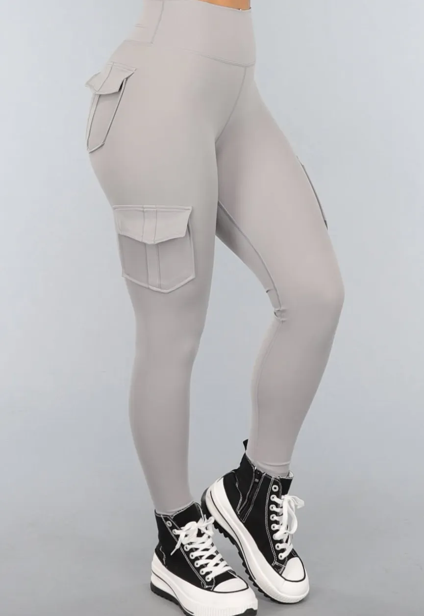 Grijze Longsleeve Fitness Set met Duimgaten