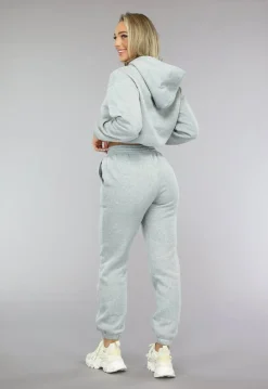 Grijze Lounge Set met Cropped Trui