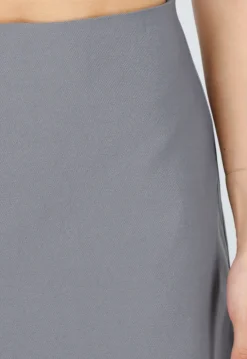Grijze Mini Skort met A-Lijn Pasvorm en Stretch Stof
