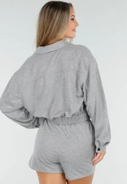 Grijze 2-Piece met Elastische Tailleband