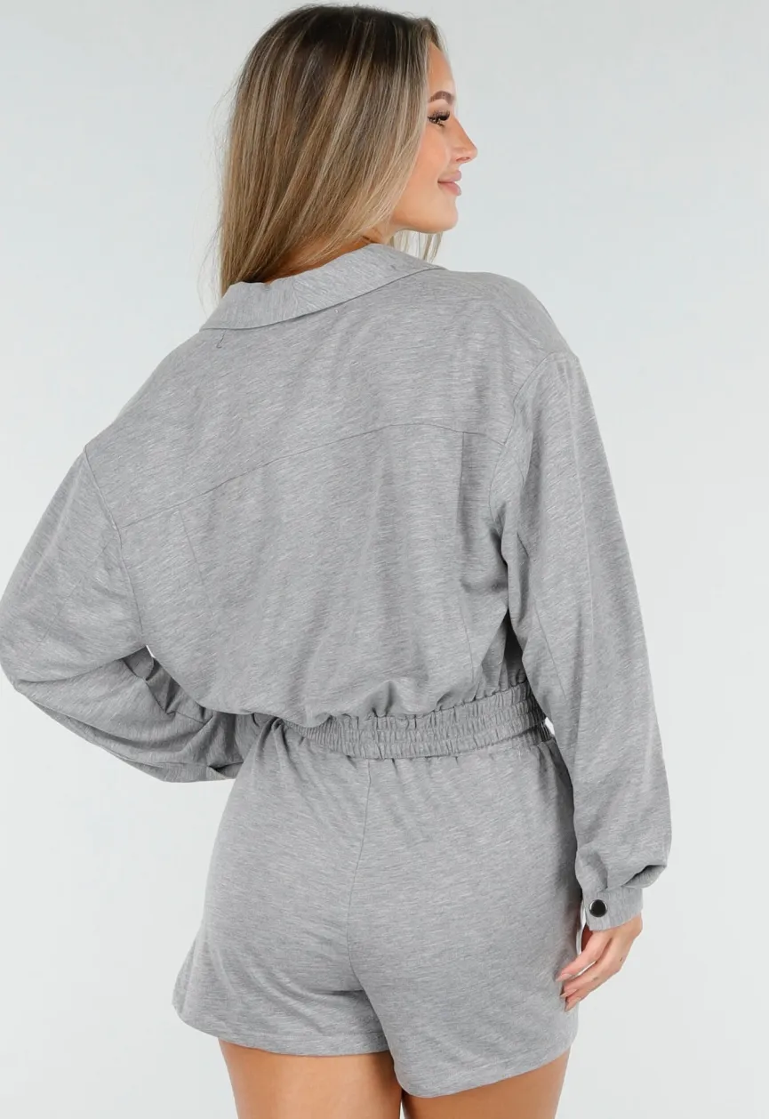 Grijze 2-Piece met Elastische Tailleband
