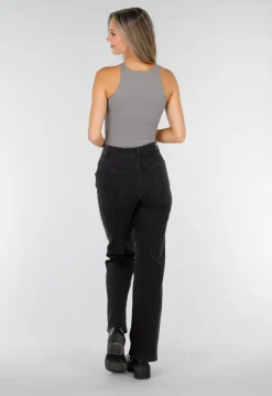 Grijze Stretch Bodysuit met Hoge Hals en String Achterkant