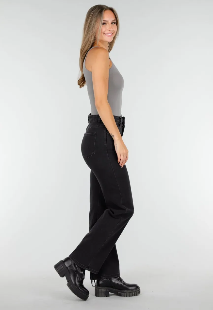 Grijze Stretch Bodysuit met Hoge Hals en String Achterkant