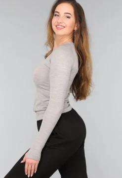 Grijze Stretchy Longsleeve Sporttop