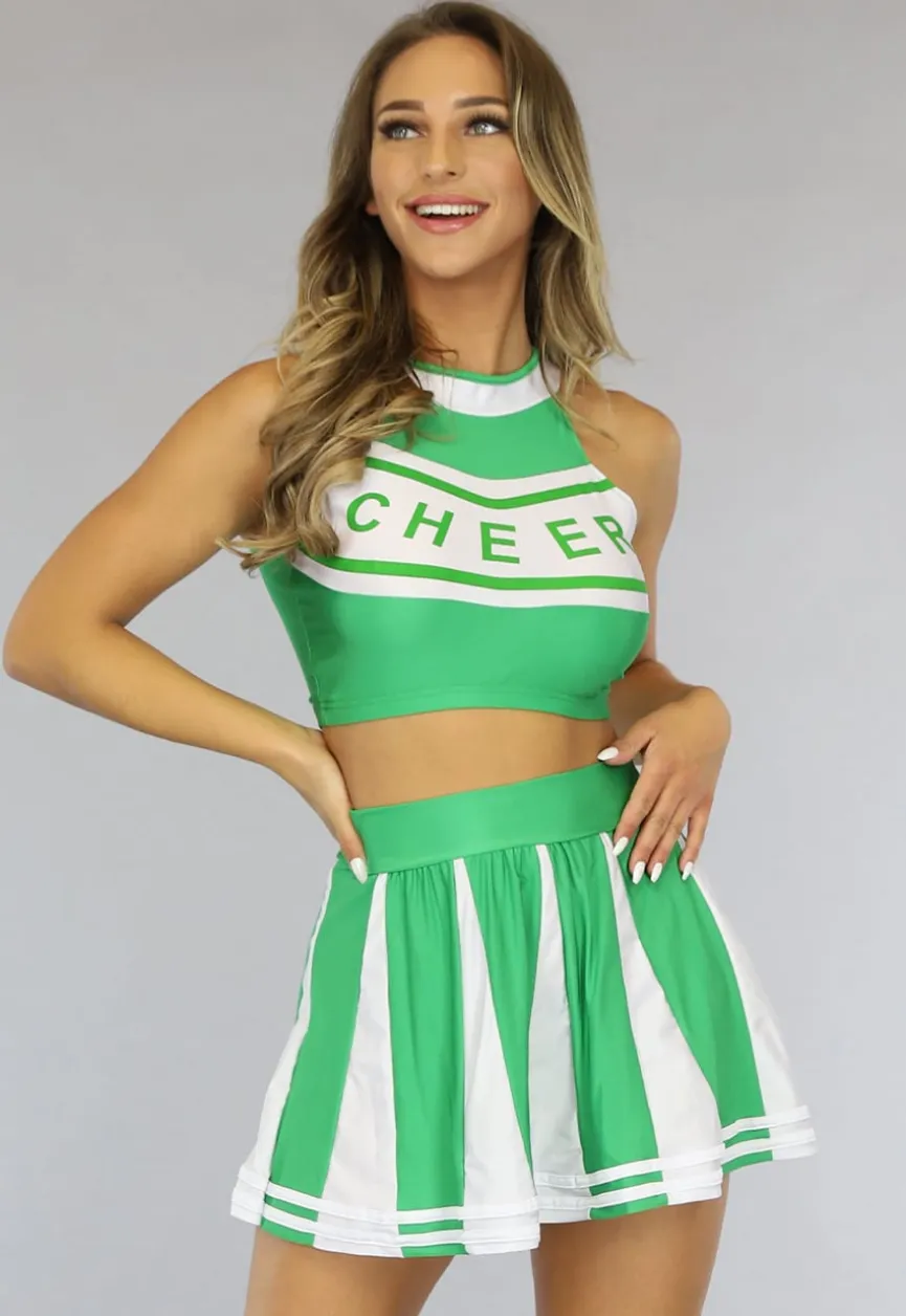Groen Cheerleader Kostuum