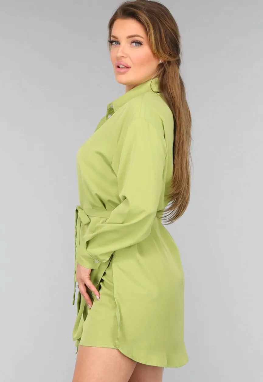 Groene Blouse met Tailleband en Short