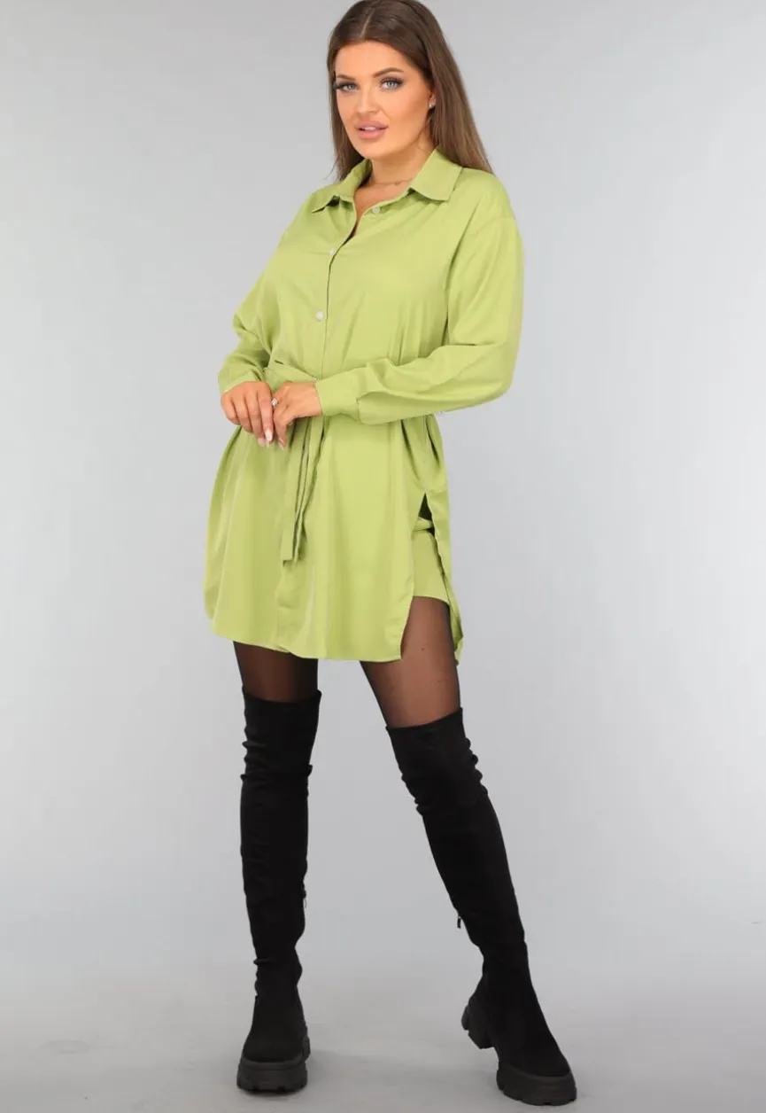 Groene Blouse met Tailleband en Short