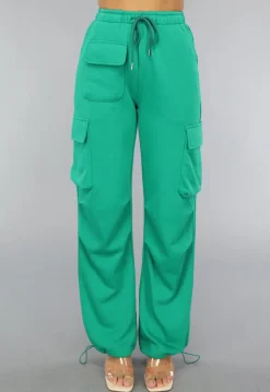 Groene Cargo Jogger met Stretch en Zakken