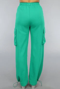 Groene Cargo Jogger met Stretch en Zakken