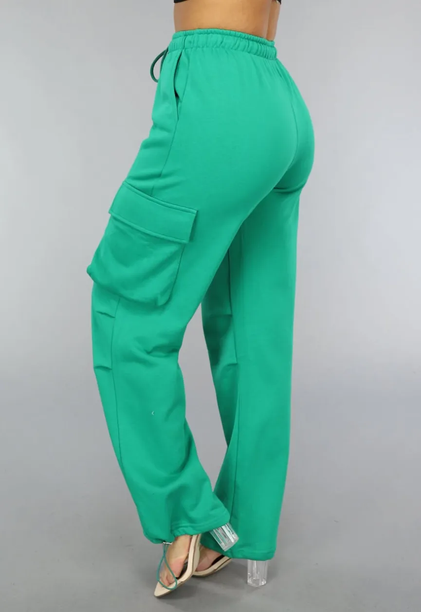 Groene Cargo Jogger met Stretch en Zakken