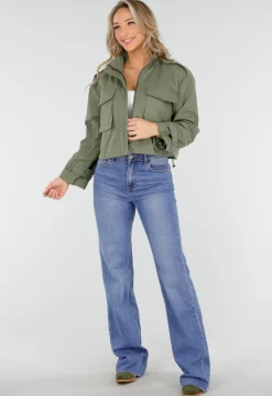 Groene Cowboylaarzen met Lage Hak en Suède Look