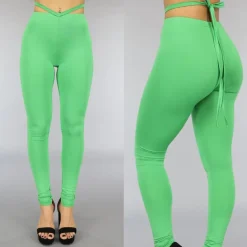 Groene Legging met Straps