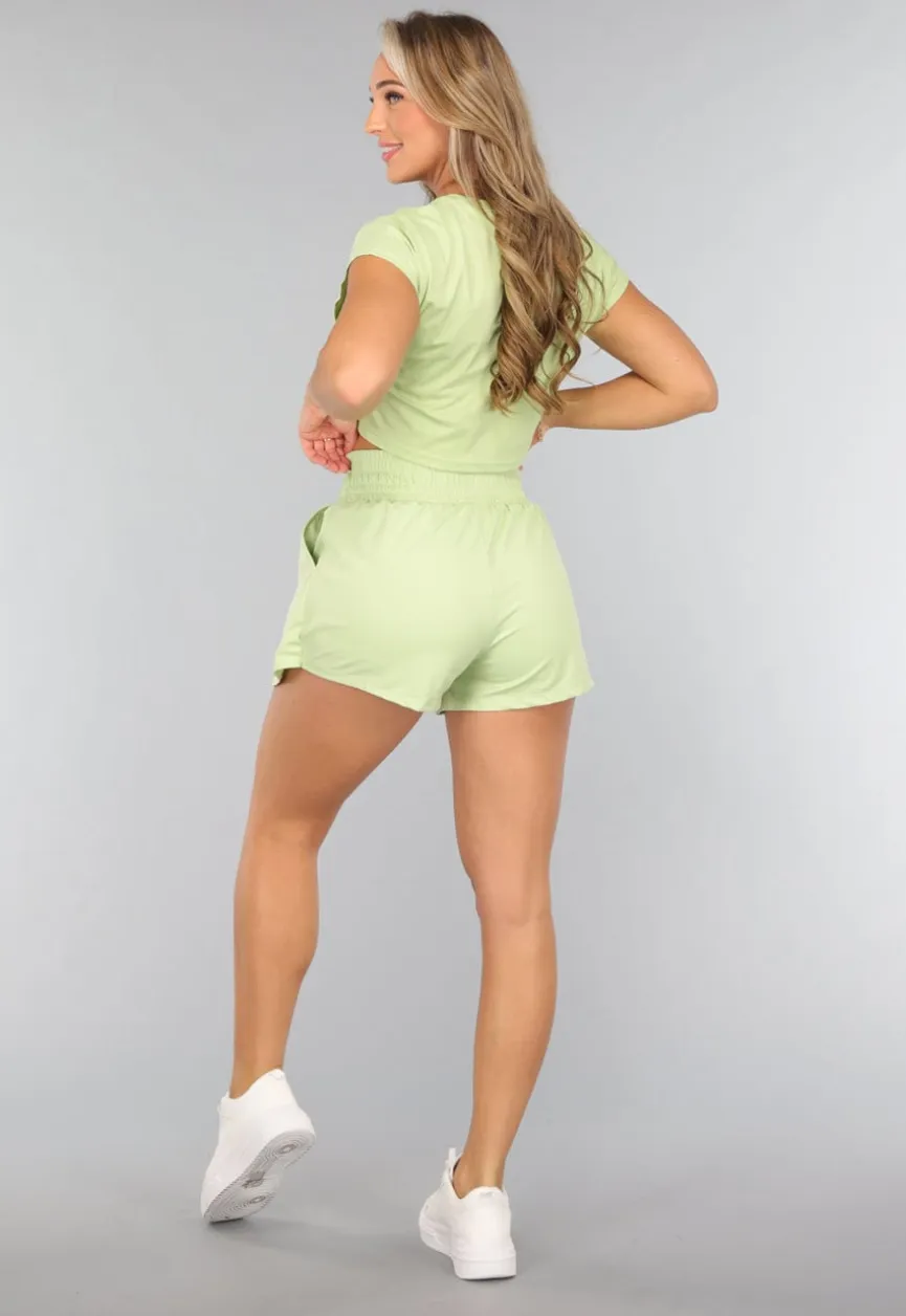 Groene Loose Fit Sportshort