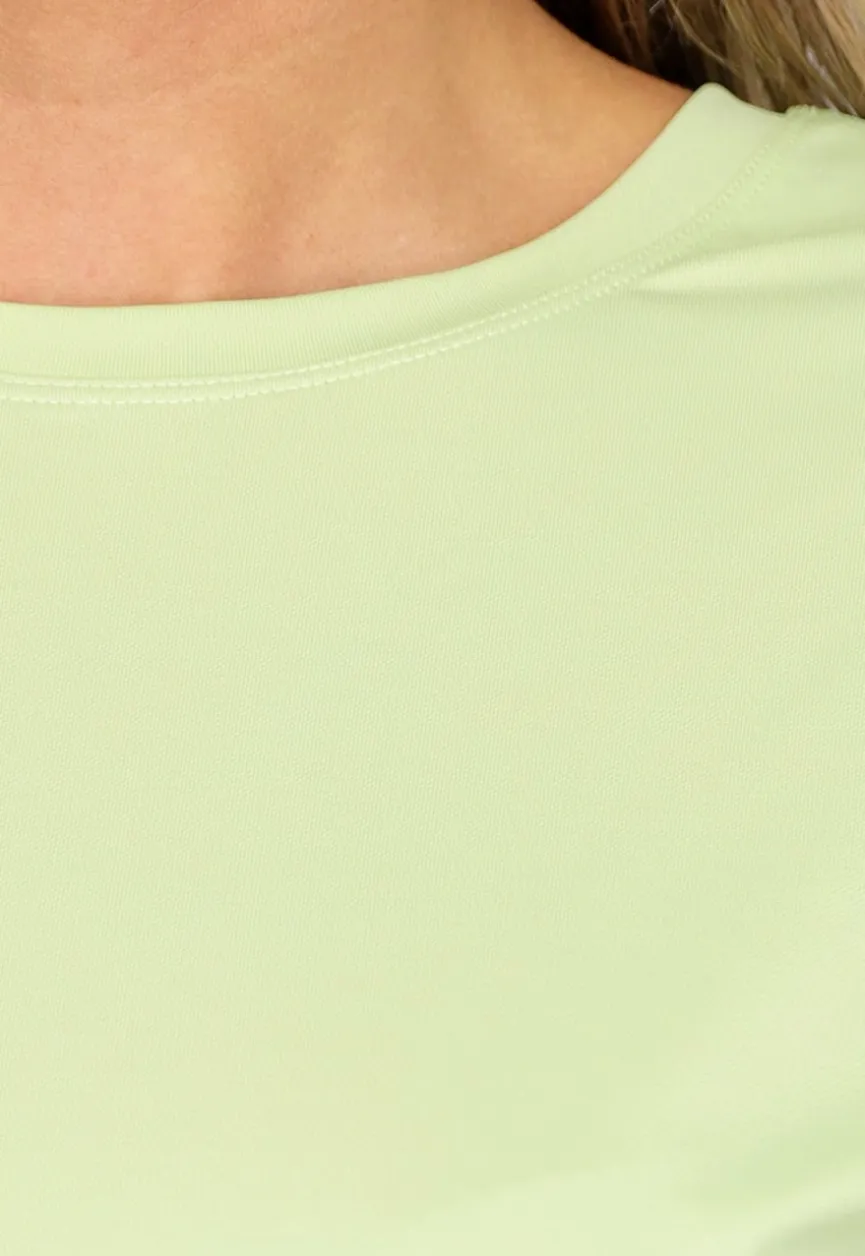 Groene Loose Fit Sporttop met Korte Mouwen