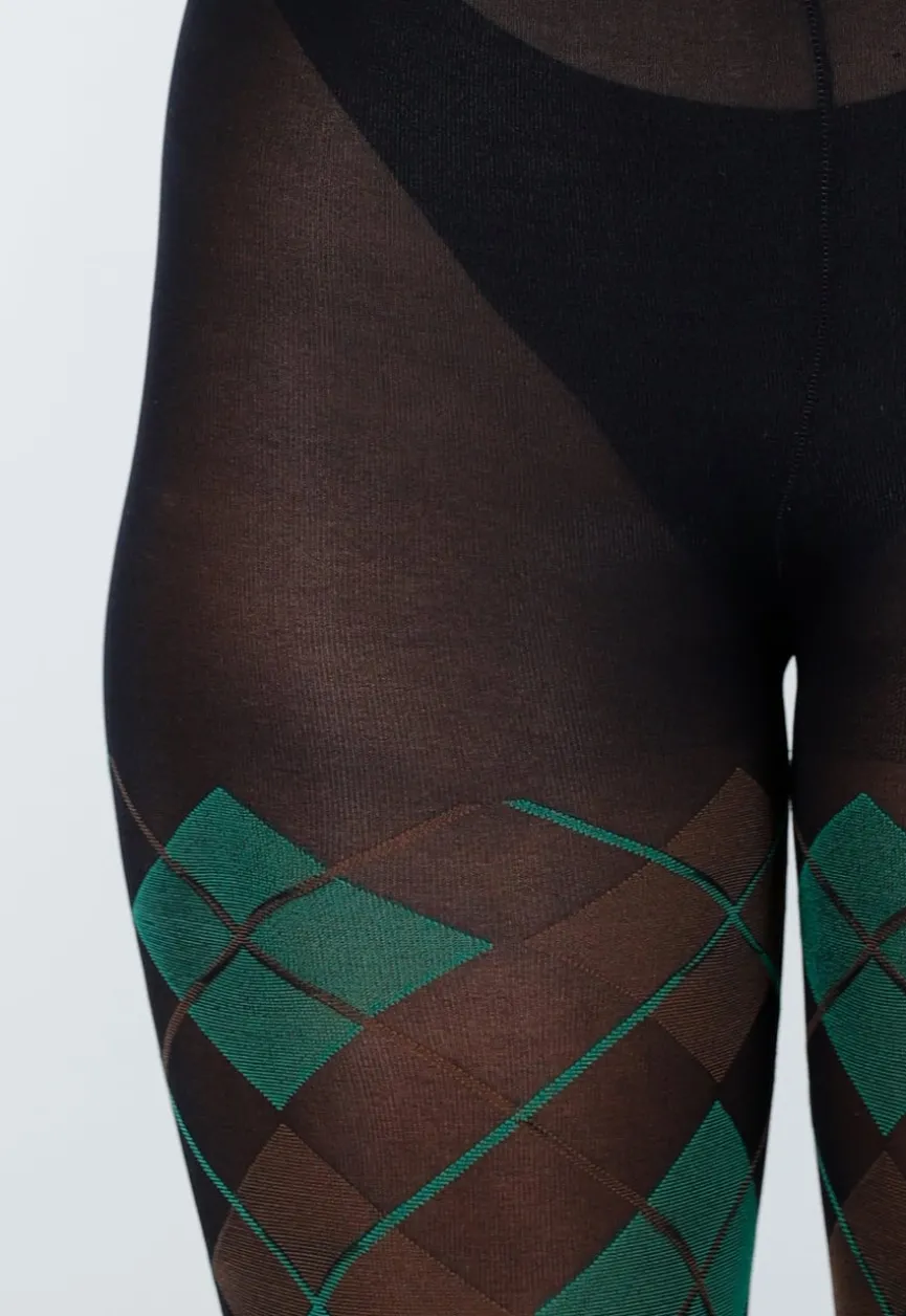 Groene Panty met Argyle Print