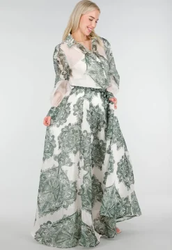 Groene Semi-Transparante Blouse met Paisley Print