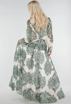 Groene Semi-Transparante Blouse met Paisley Print