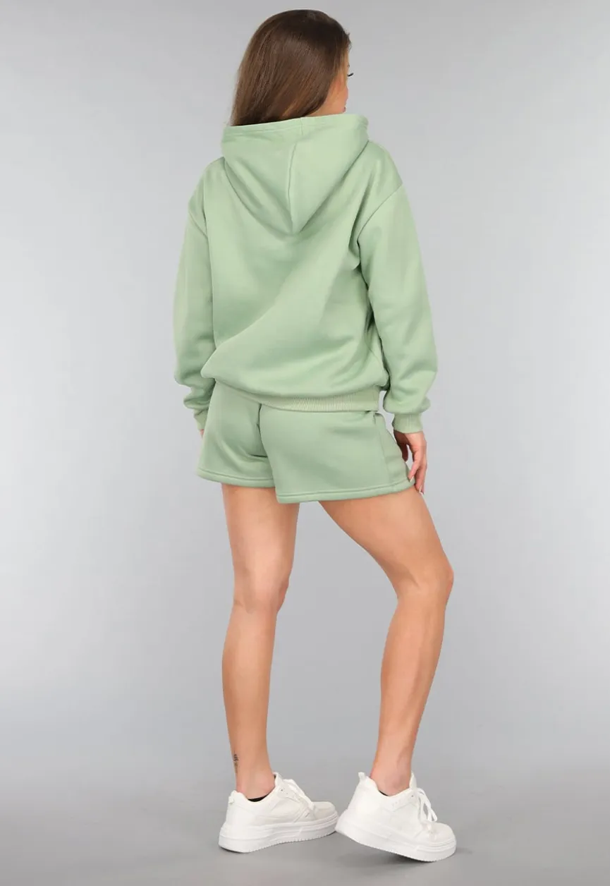 Groene Short Set met Hoodie