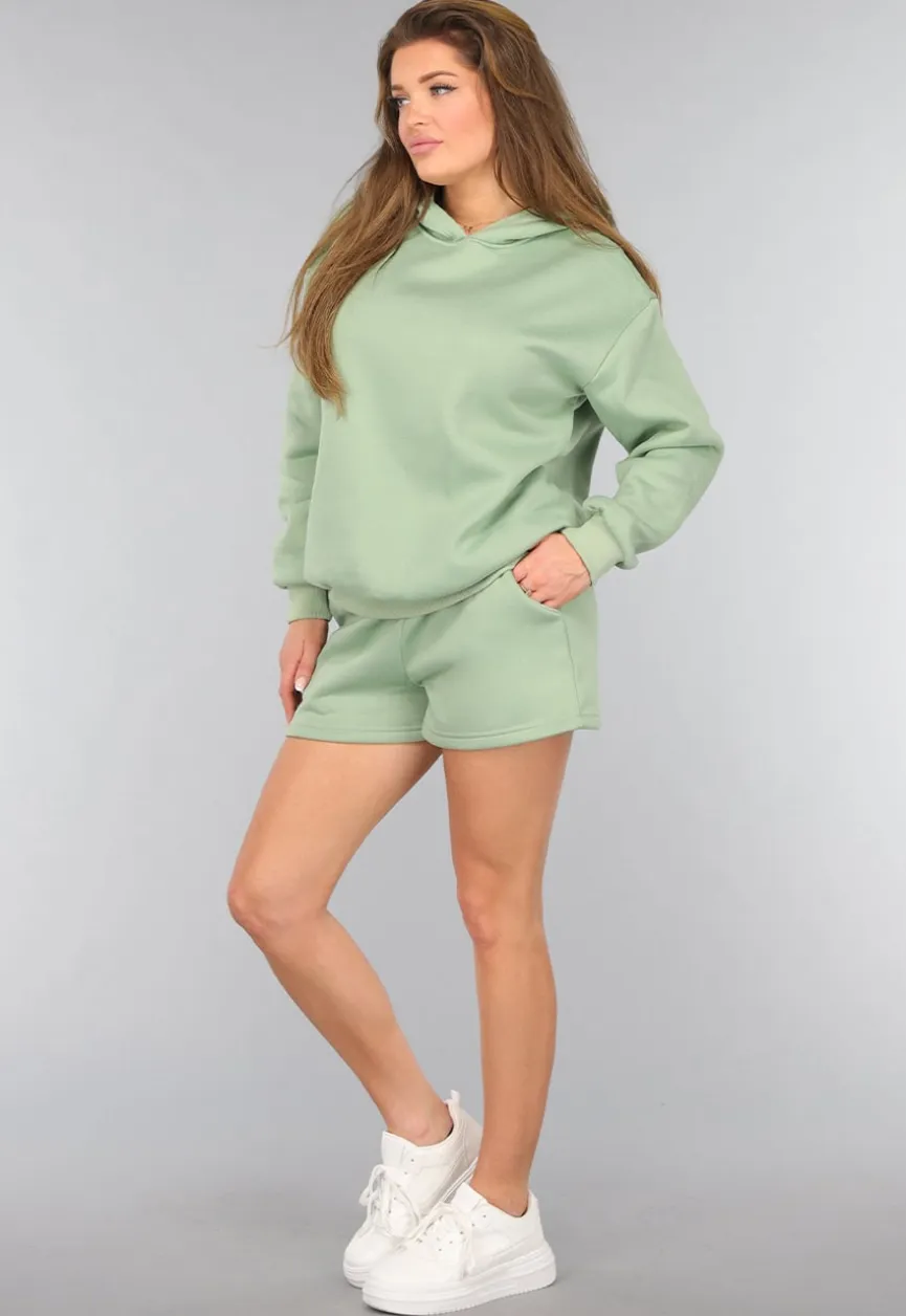 Groene Short Set met Hoodie