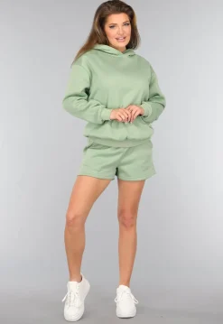 Groene Short Set met Hoodie