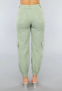 Groene Stretch Carpenter Broek met Zakken