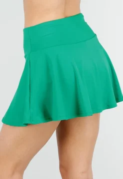 Groene Stretch Skort met Geplooide Rok en Ingebouwd Broekje