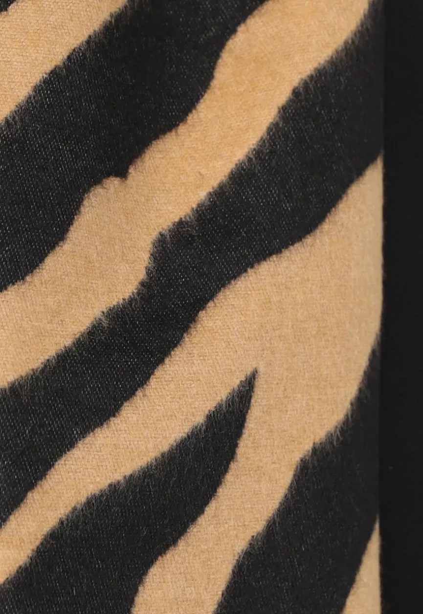 Grote Camel Zebra Print Sjaal