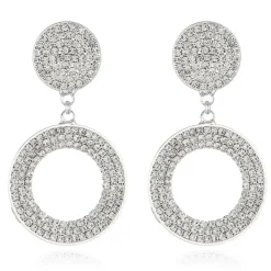 Grote Glam Cirkel Oorbellen Zilver