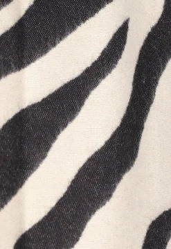 Grote Omslagdoek met Zebra Print in Beige