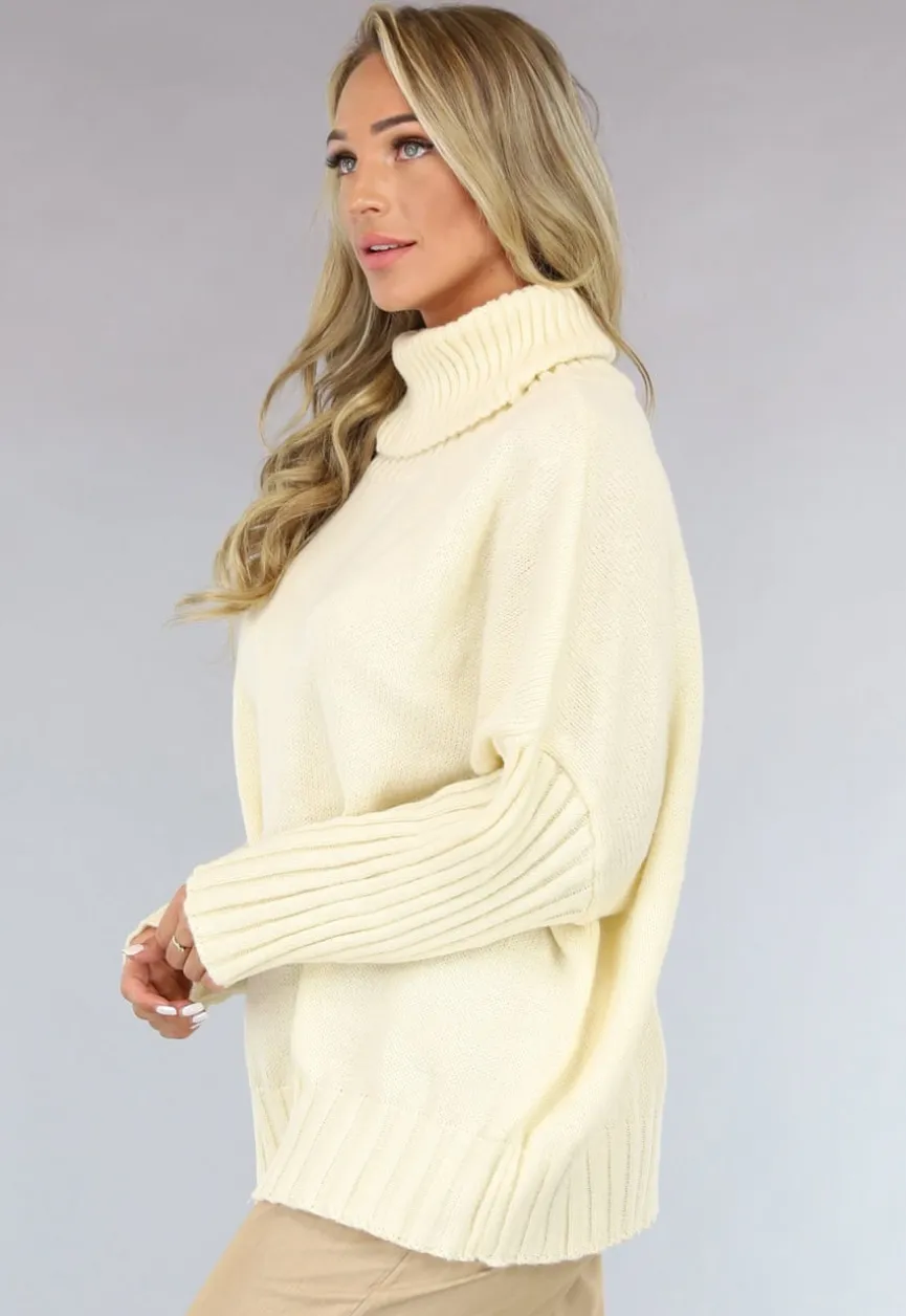 Grote Oversized Gebreide Trui Crème