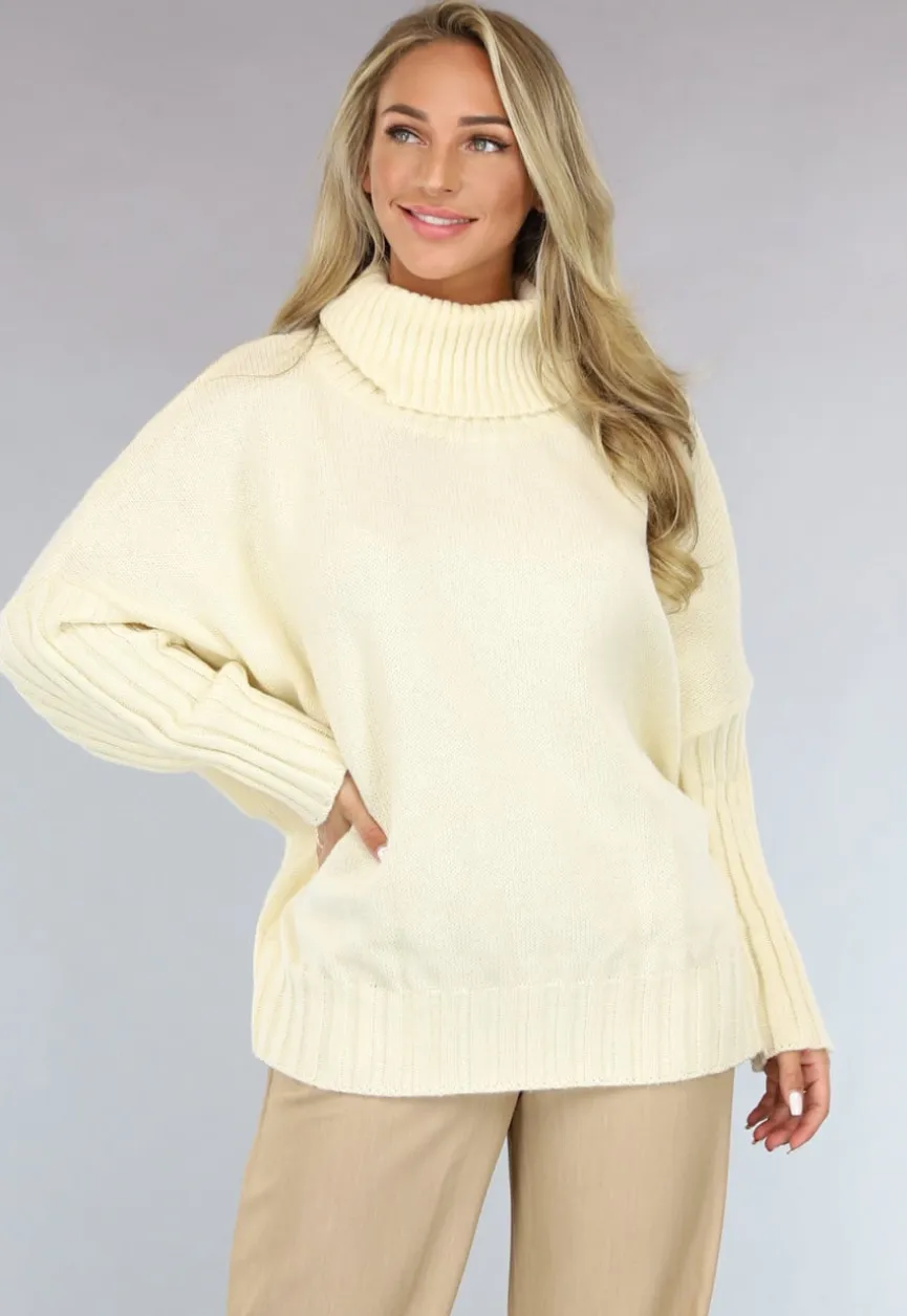 Grote Oversized Gebreide Trui Crème