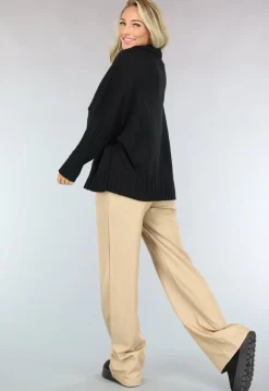 Grote Oversized Gebreide Trui Zwart