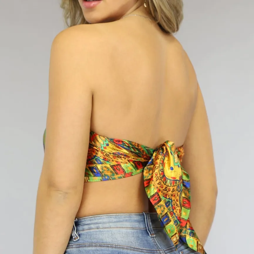 Grote Satin Bandana met Paisley Print