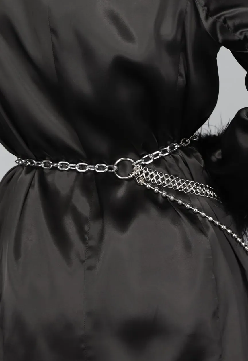 Grove Verstelbare Zilveren Taille Ketting